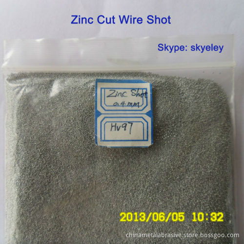 Pure zinc shot metal abrasive